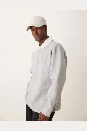 MANGO Long sleeve polo neck t-shirt in
