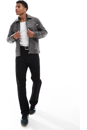 Brave Soul Distressed faux leather full zip jacket in