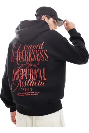 Bershka Darkness back printed hoodie in