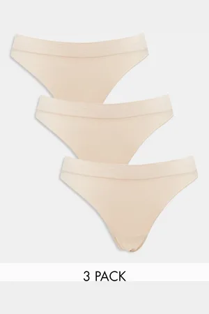 Weekday Cat Seamless 3-pack thong in Beige