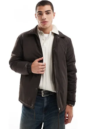 Brave Soul Padded coach jacket in brown
