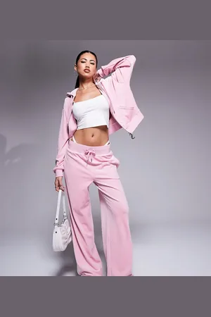 Juicy Couture Velour wide leg joggers in dusty exclusive to asos