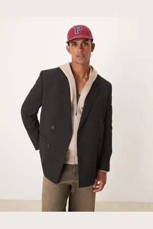 ASOS Boxy double breasted slouchy suit jacket in
