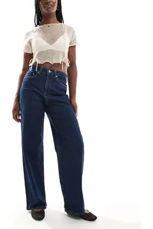 JJXX Tokyo wide fit jean in dark with contrast pockets