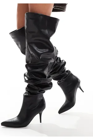 AZALEA WANG Seira ruched over the knee boots in