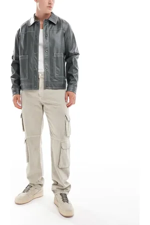 Only & Sons Edge straight fit utility jeans in ecru