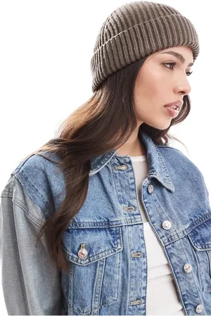 ASOS Fisherman rib beanie in mink