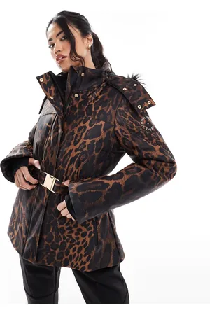 South Beach Shiny ski padded jacket in leopard print