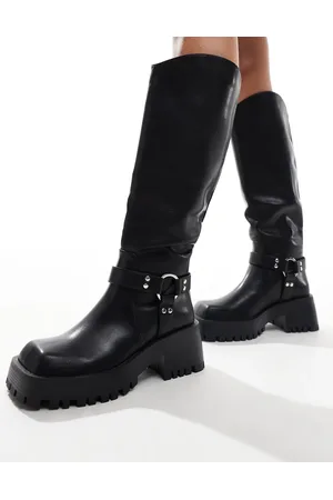 Raid Ultra biker knee boots with square toe in