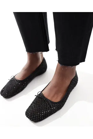 Stradivarius Square toe embellished ballet flat in