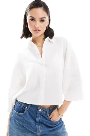 JDY Cropped cheesecloth shirt co-ord in