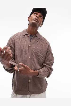 Topman Revere collar long sleeve polo in