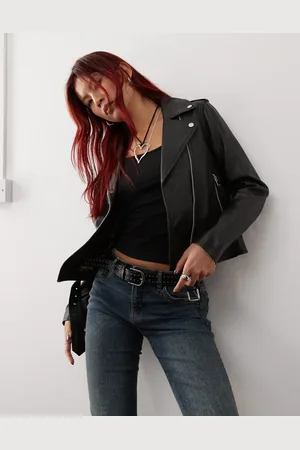 Barneys Originals Real leather belted biker jacket in