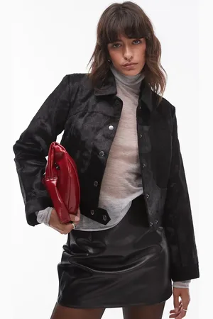 MANGO Capsule leather boxy jacket in