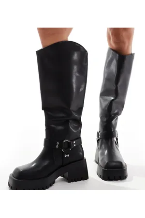 Raid Ultra biker knee boots with square toe in