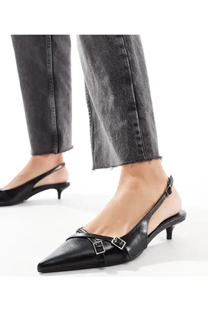 Pull&Bear Slingback kitten heel in snake print