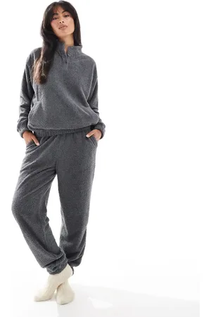 Loungeable Soft fuzzy jumper in charcoal