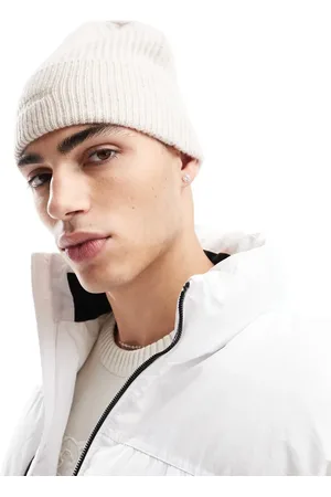 JACK & JONES Wool mix beanie in oatmeal