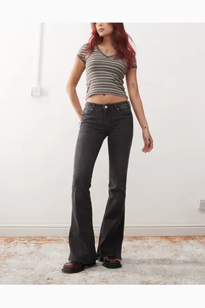 Monki Katsumi low waist boot cut flare jeans in washed