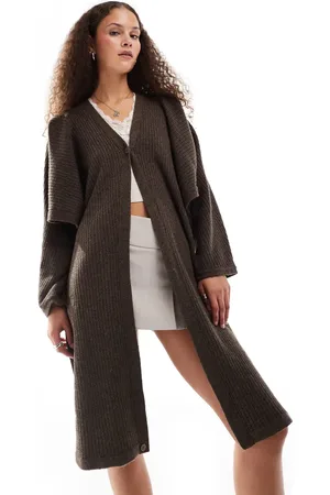 Urban Revivo Drape effect cardigan in brown