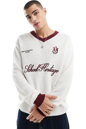 Bershka Ottoman knitted jumper in ecru