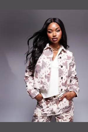 River Island Denim jacket co-ord in cow print