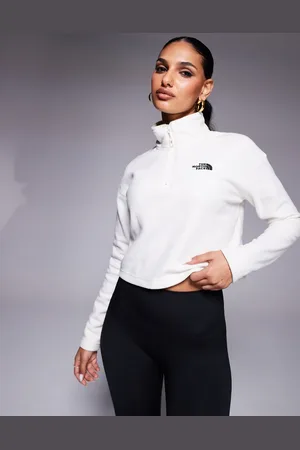 The North Face Glacier 1/4 zip logo cropped fleece in