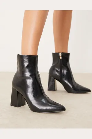 Raid Tetlee block heel ankle boots in patent