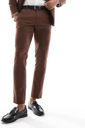 River Island Slim suit trousers in rust