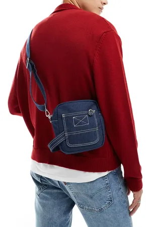 ASOS Cross body bag with contrast stitch in denim