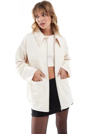ASOS Borg collar zip through in cream