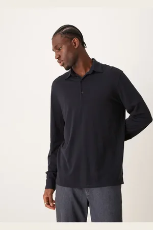 MANGO Button down long sleeve polo in