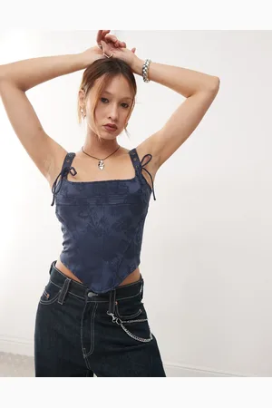 Lioness Cami corset top with bow strap detail in