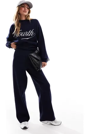 4th & Reckless Knitted wide leg trousers co-ord in