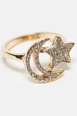 ASOS Ring with star and moon design in tone