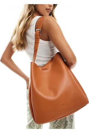 PASQ Boho slouch shoulder tote bag in tan