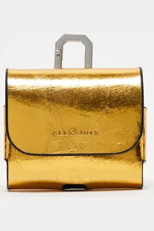 AllSaints Leather metallic airpod case in