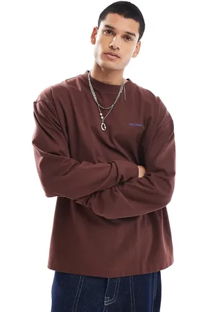 COLLUSION Oversized long sleeve logo pique t-shirt in