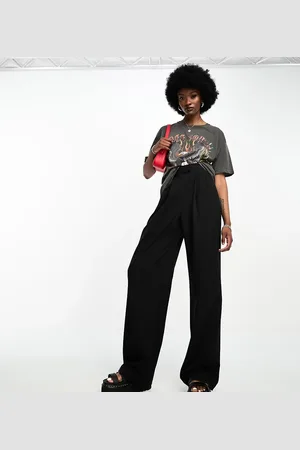 ASOS ASOS DESIGN Tall tailored wide leg trousers with pleat detail in