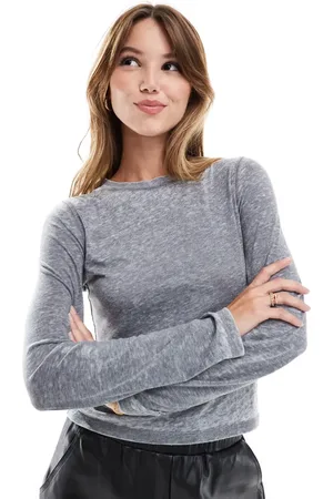 ASOS Burn out long sleeve top in acid wash