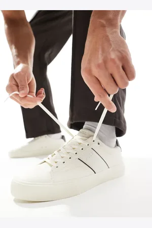 HUGO BOSS BOSS aiden plimsoll trainers in and brown