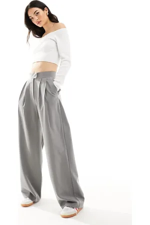 ASOS Tailored wide leg trousers with pleat detail in