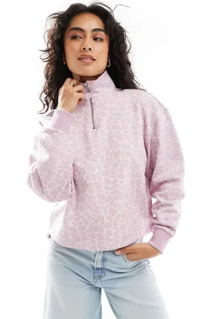 Hugo Blue Dantasia half zip sweatshirt in with all over print