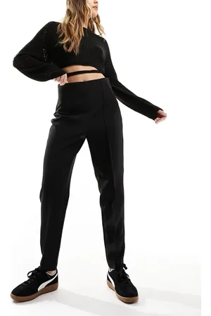 ASOS Tailored high waist seam detail tapered leg trousers in