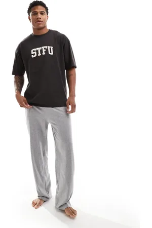 ASOS Pyjama set with STFU slogan in black