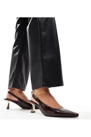Simmi London Simmi London June Wide Fit pointed slingback kitten heels in patent