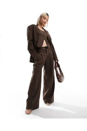 Bershka Oversized wide leg tailored trousers in