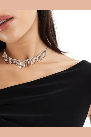 Accessorize Embellished statement waterfall necklace in