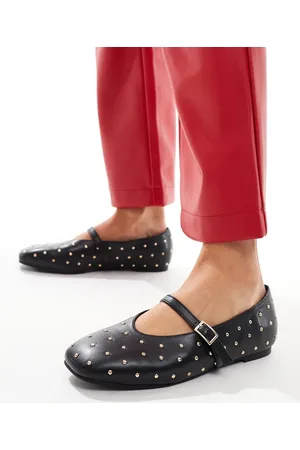 Public Desire Dorina studded ballet flats with strap in