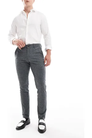 JJ Slim herringbone smart trouser in melange
